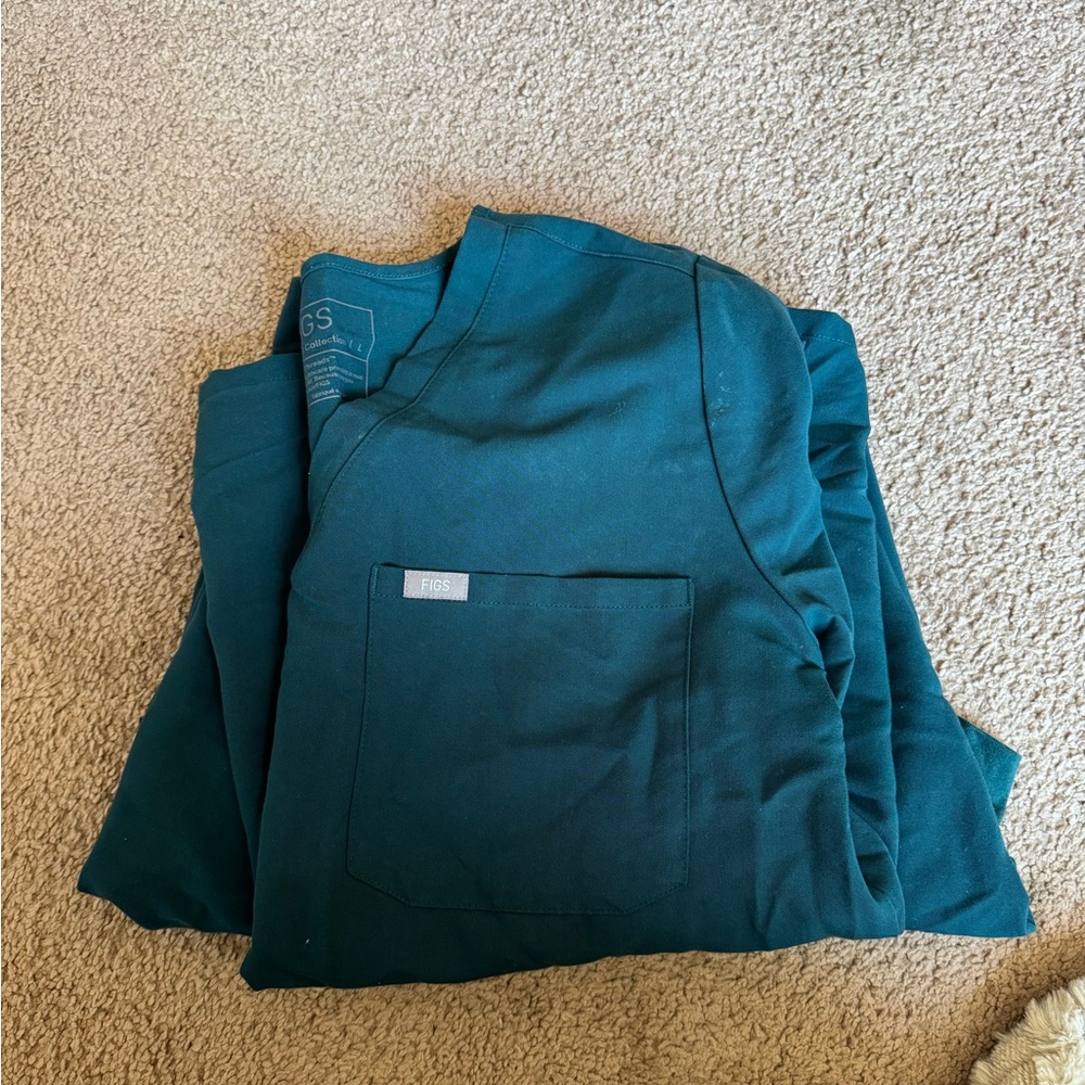Teal FIGS Scrub Top